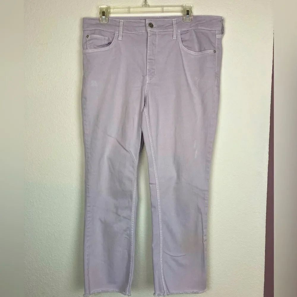 Pilcro & the Letterpress High Rise bootcut w/ fringed hem lavender